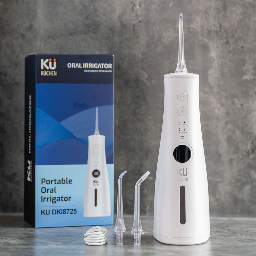  Máy tăm nước Pin 2500mAh- 5 chế độ đa năng- Bình nước 300ml Kuchen KU DKI8725